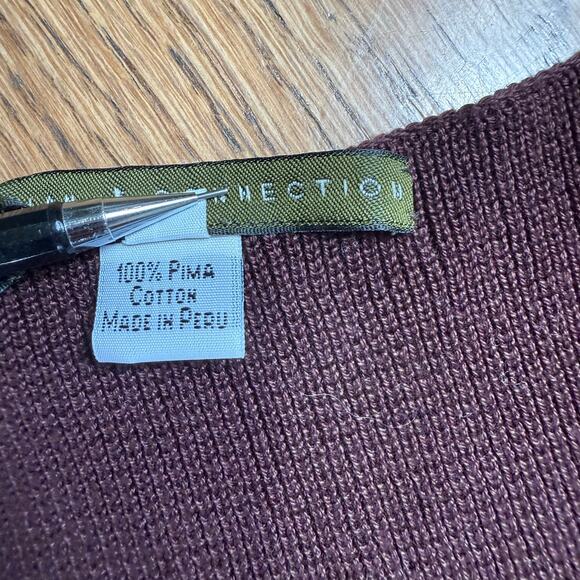 Peruvian Connection Dark Burgundy Sweater Dress SZ L Cotton Cozy Midi - Picture 4 of 9